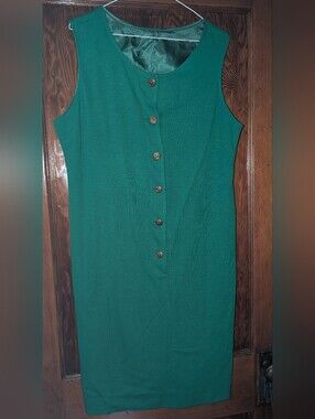 Retro/Vintage 70's Kelly Green Knit Jumper Size 14